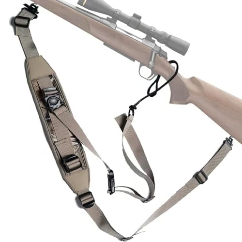 2 Punkt Einstellbarer Gewehrriemen Outdoor Schulterriemen mit Schnellabnahme und Polsterung Nylon Tarnung 110-160cm