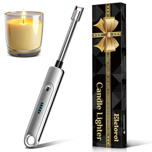 Christmas Stocking Fillers Women: Eletorot USB C Rechargeable Electric Arc Lighter, Windproof Flexible Long Lighters for Tea Lights Gas Stove BBQ Camping