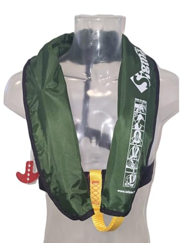 Lalizas Automatik-Rettungsweste Sigma 170N ab 40 kg, Erwachsene, Oliv, aufblasbare Schwimmweste 150N