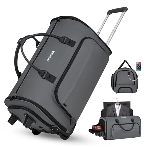 Travel Garment Bag with Wheels and Shoe Compartment