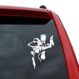 Black Heart Decals & More Joker and Harley Embracing Vinyl Decal Sticker | Color: White | 5' Tall