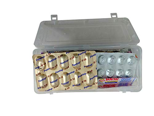 Image of Feliz clear plastic medium sized storage boxes size 8.5x3.25x3 in (Set of 3) - Medicine Box, Jewellery Box