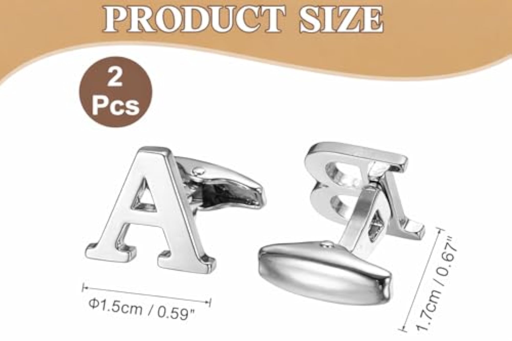 A Alphabet Silver Cufflinks for Men, Personalized Luxury