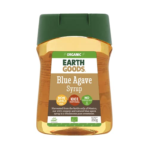 Earth Goods Organic Blue Agave Syrup 350g - Non-GMO Vegan Low Glycaemic Gluten-Free Resealable
