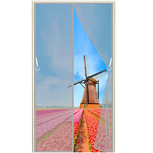 Fliegengitter Tür, 160x185cm Magnetvorhang Doppeltür Mückenschutz,...