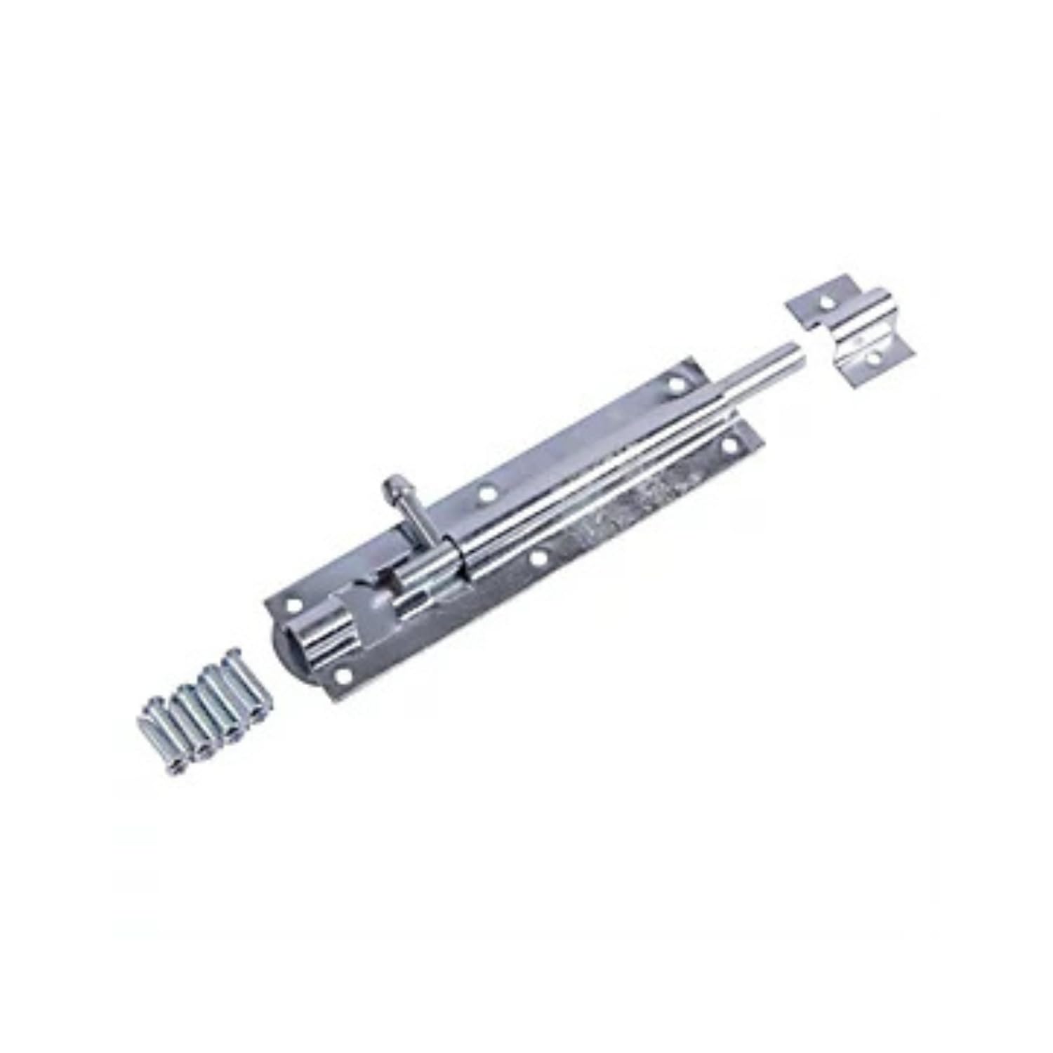 Garden Mile 6 Silver Tower Bolt 1Pc Sliding Door Lock Bolt 6" / 150Mm Zinc Plated Door Bolts For Internal Doors Heavy Duty Galvanised Gate Bolts For Wooden Gates Rust Proof Straight Door Bolt For Indoors And Outdoors