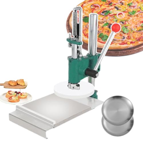 CAFIEDR Prensa de Masa de Pizza Profesional para Uso Comercial, de Acero Inoxidable, máquina para Formar Pizzas, diseño de Altura Ajustable, Prensa de Masa para Uso doméstico para pizzerías