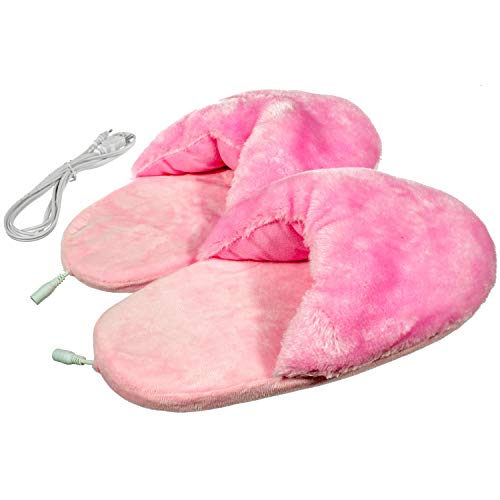 Calming covers usb heated slipper | built in foot warmer pad heat…