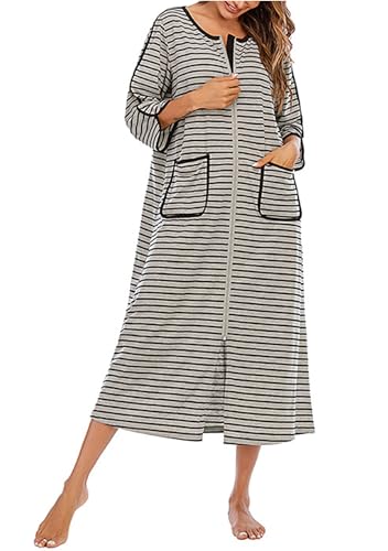 Chemise de nuit pour femmes longue et fluide pour des soirées cocooning avec poches
