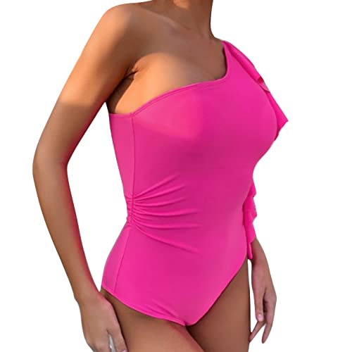 Maillot de bain asymétrique chic à volants pour vos moments de détente en famille