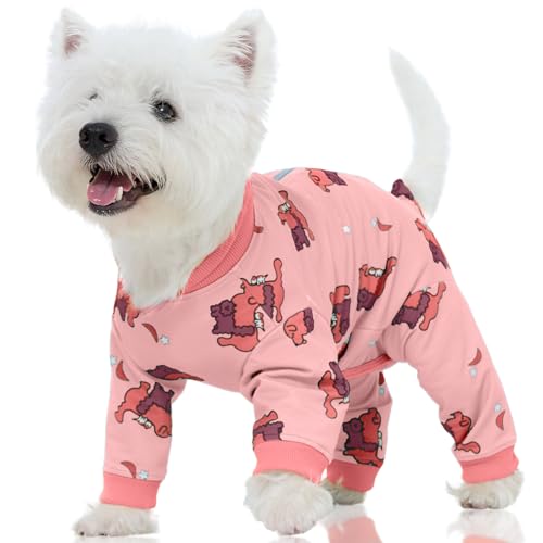 FUAMEY Dog Pajamas & Recovery Suit with Back Zipper,4-Leg Full Body Surgical Suit for Dogs,Dog Post-Surgery Wound Protection to Prevent Licking,Dogs O