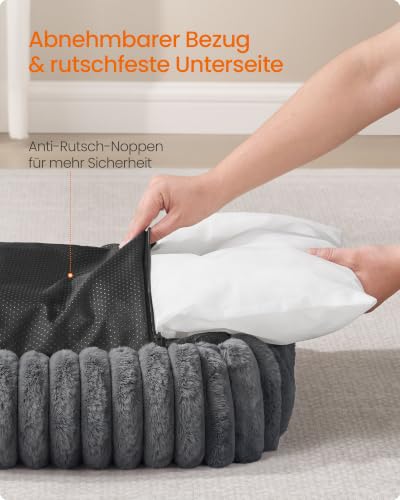 FEANDREA Hundebett, großes orthopädisches Hundekörbchen, 91 x 68 x 20 cm – Ansicht 5