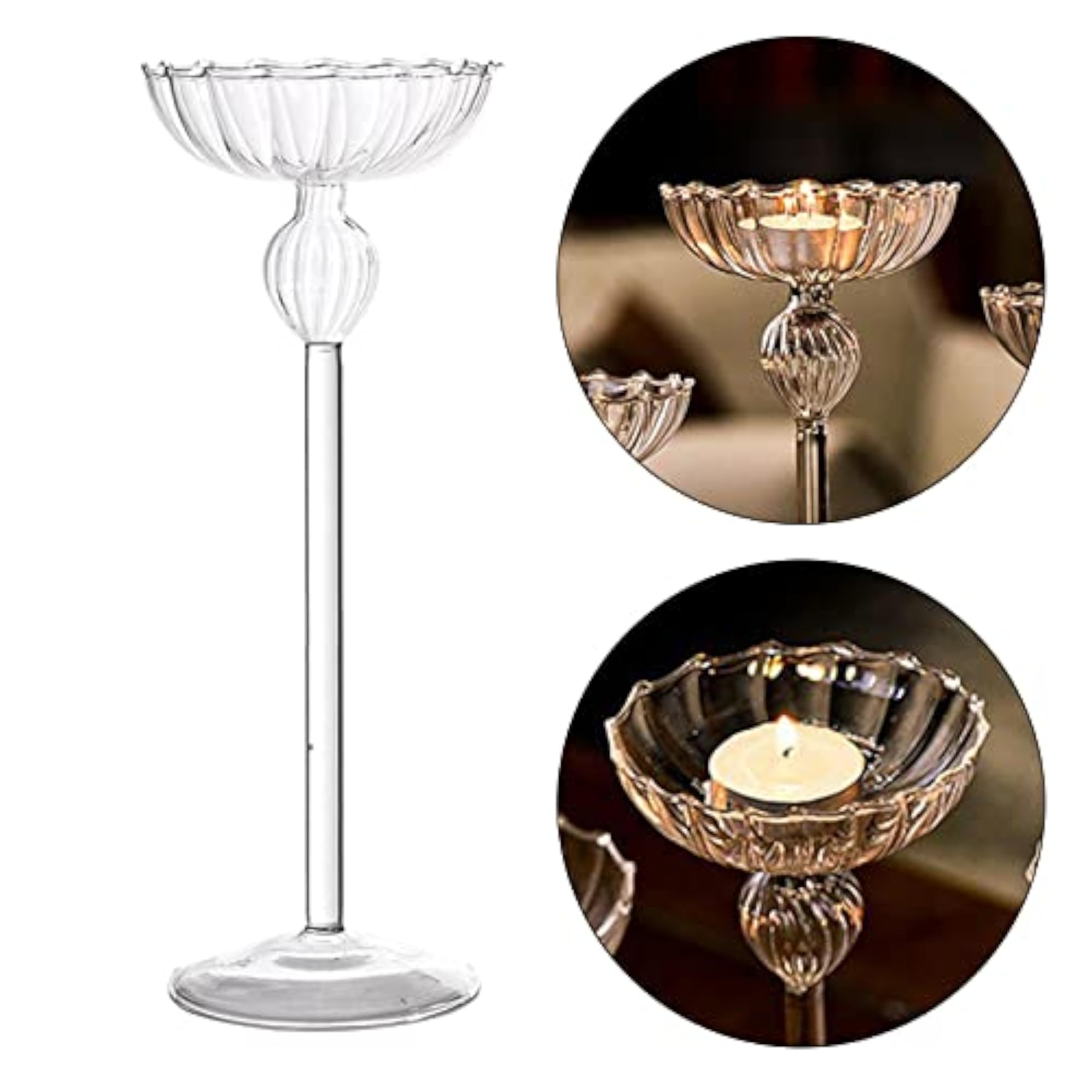 Tealight Candle Holders Glass Candlestick Holders