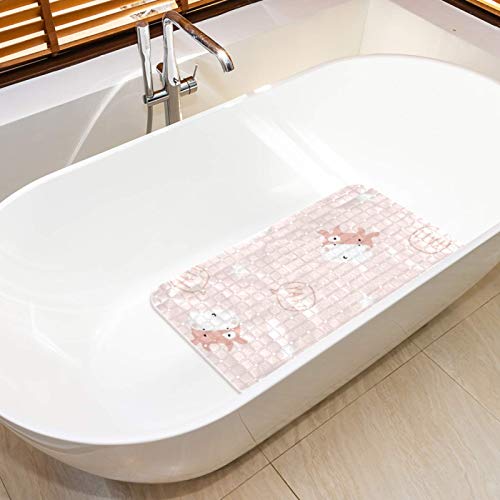 Tapis de bain lavable en machine rose et écologique