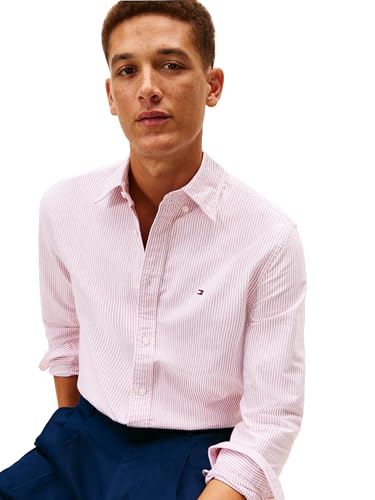 Image of Tommy Hilfiger Men's Long Sleeve Oxford Shirts in Regular Fit, Men's Button Down Shirts, Also Available in Big and Tall