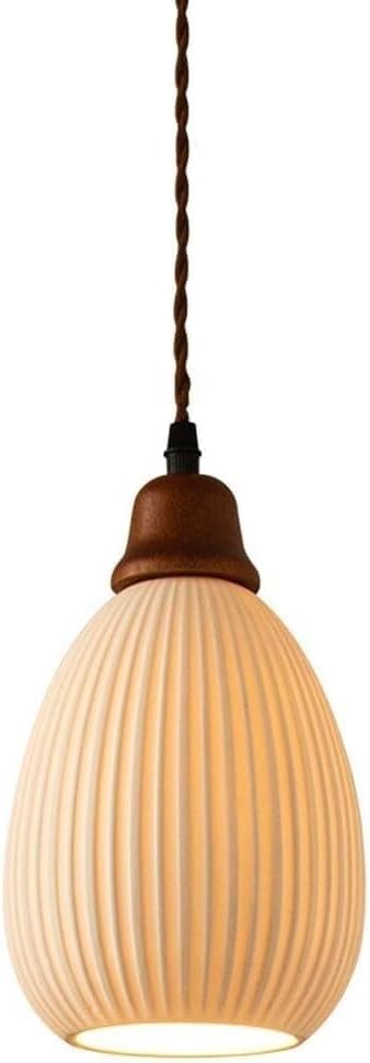 Lámpara de madera blanca de mediados de siglo y cerámica moldeada artesanal