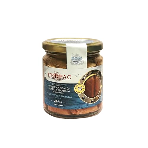 Ventresca de Atún de Aleta Amarilla de Barbate en aceite de oliva Herpac 250g