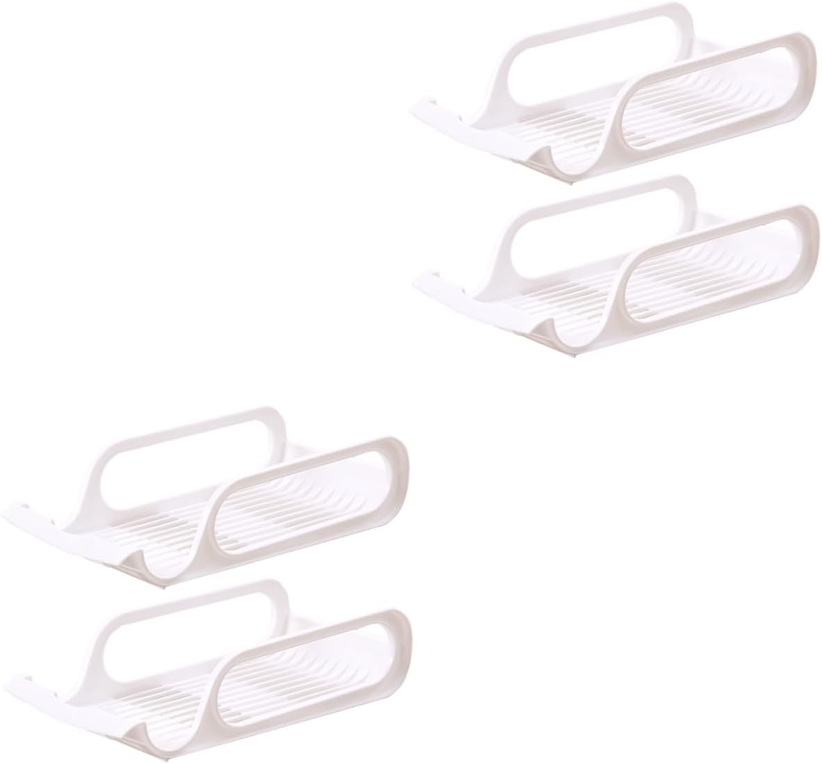 DOITOOL 4pcs Stackable Refrigerator Drink Storage Rack for Beverage Bowl Vegetable Holder Cold Storage Organizer for Fridge Efficient Vertical Practical Design