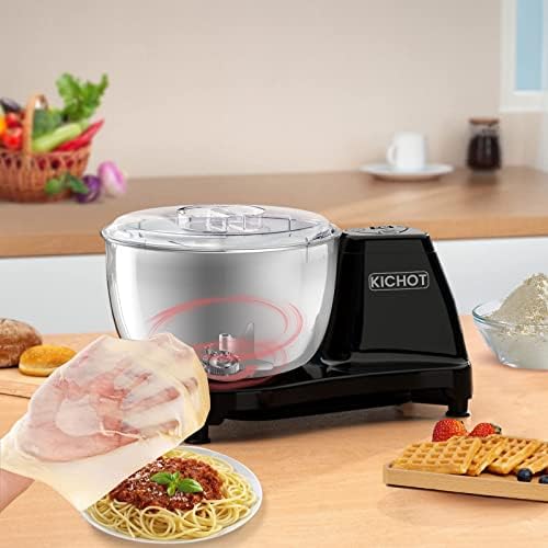 Dough Mixer with Ferment Function, KICHOT Intelligent Timing & LCD Display Stand Mixer, 550W Dough Machine with 5L Stainless Steel Bowl for Baking, Cake, Cookie, Mixing (Black)