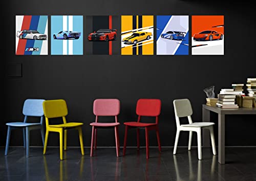 Mtebocc Car Poster Wall Art Formula Racing Poster Rocket League Car Posters For Boys Room Supercar Decor Pictures Prints On Canvas Car Decor Set Of 6 Unframed (11X14 In) #TOP3