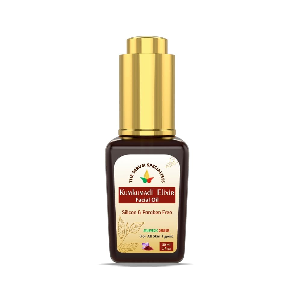 Image of Kumkumadi Face Oil - Brightening & Complexion Enhancing | Saffron Infused | All Skin Types | Paraben Free | 100% Pure from Himalayas - 30ml