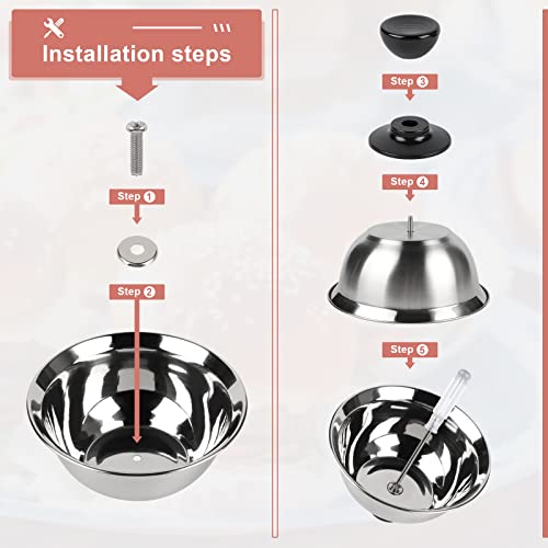 CPROSP Stainless Steel Burger Bells Set of 4 Enamel & Heat Bell Stainless Steel for Cheeseburger Making Burger Cover with 1 Mini Screwdriver - Image 3