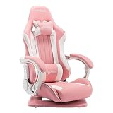 NIONIK ゲーミングチェア 座椅子 ゲーミング座椅子 180°リクライニング 高反発座面 ハイバック 連動アームレスト ランバーサポート 360°回転座面 PUレザー 座椅型ゲーミングチェア(ピンク)