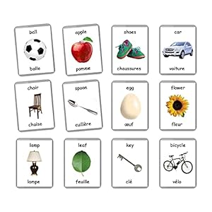 First Words Flash Cards – 48 Baby Flash Cards | Early Years Learning | Homeschooling | Multilingual Flash Cards | Flash Cards | English Bilingual Cards | Baby Toys Learning (French + English)