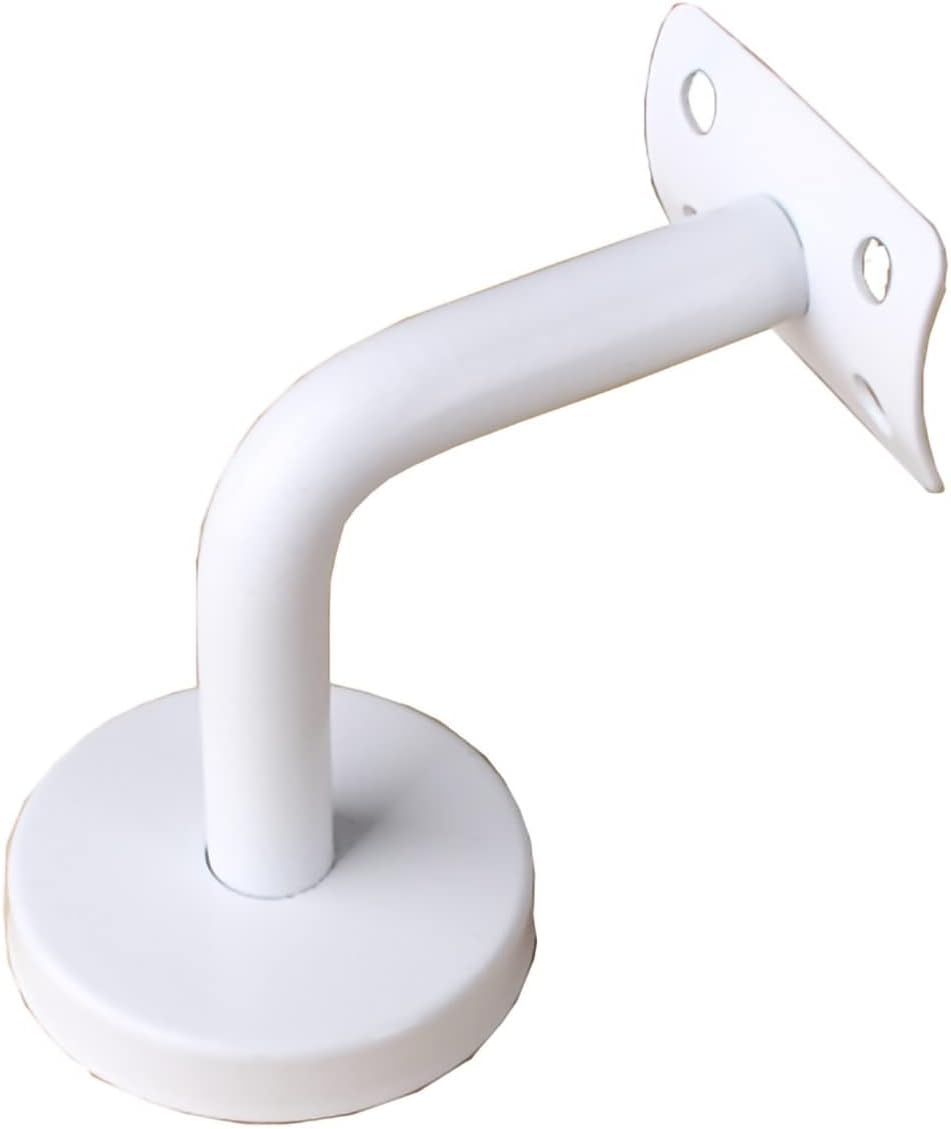 Stainless Steel Stair Handrail Bracket, Brackets W/Base Flange Cover, Hardware Railing Brackets for Flat Rails, Stairway Hardware, White (Color : Style A, Size : 60x60mm)