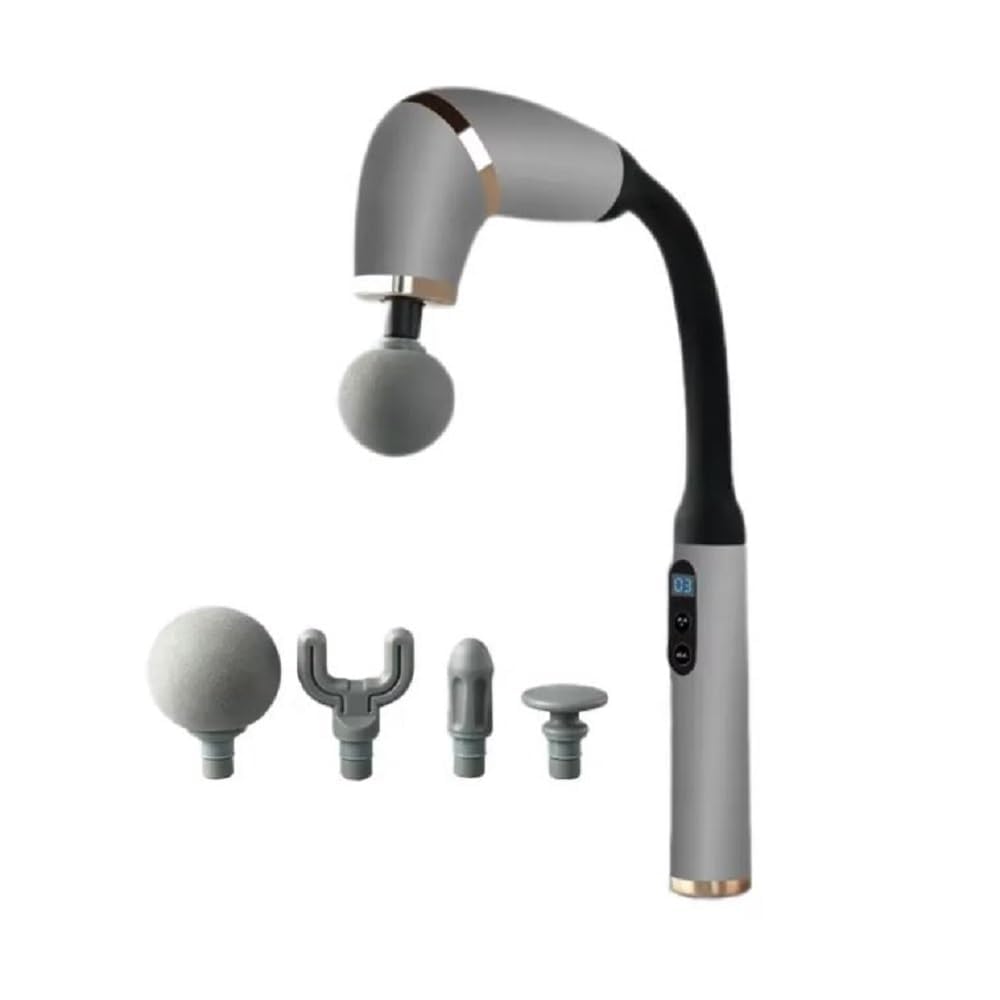 Mokshith Electric Massagem Gun,U-shaped Massage Gun Back Massager for Pain Relief, Deep Tissue Body Massager for Neck, Massage Gun with 4 Massage Heads & 6 Speed Levels, Legs, Reach Any Muscle with Ease