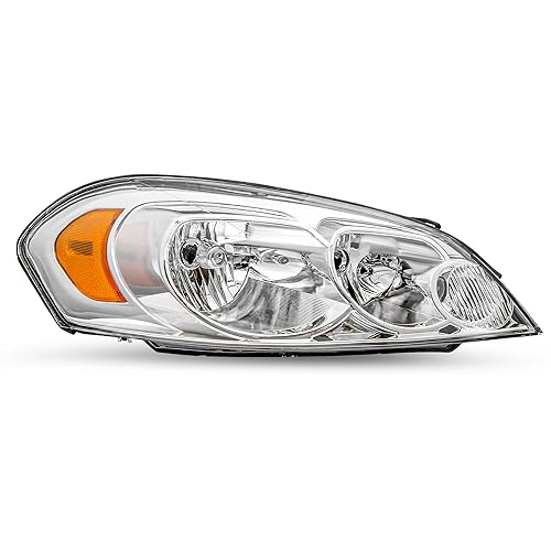 JSBOYAT Headlight Assembly Fit for 2006-2013 Chevy Impala / 2006-2007 Chevy Monte Carlo / 2014-2016 Chevy Impala Limited Factory Style Chrome Right Passenger Side