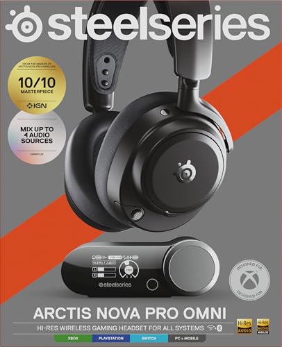 Arctis Nova Pro Omni - Cuffie gioco wireless Hi-Res, 96kHz/24bit, ANC, Mic ClearCast Pro, Filtro antirumore IA, App mobile, Mix 2,4GHz + BT, OmniPlay PC+PlayStation+Xbox - Grafite - Cuffia gaming - Immagine 15