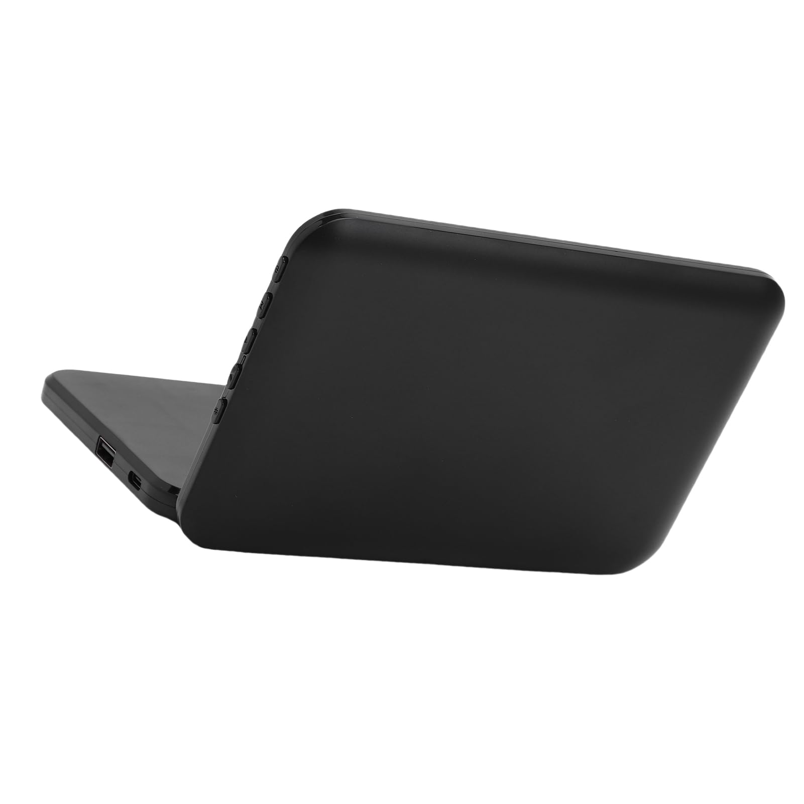 ANCHE Digitale con Ricarica Wireless, Orologio Elettronico a Specchio a LED con Coperchio a Fritta, Ricarica Rapida da 15 W, luminosità Regolabile per Camera da Letto (BLACK)