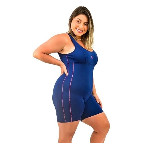 Macaquinho Plus Size Helanca Com Vies Hammerhead Natação Piscina