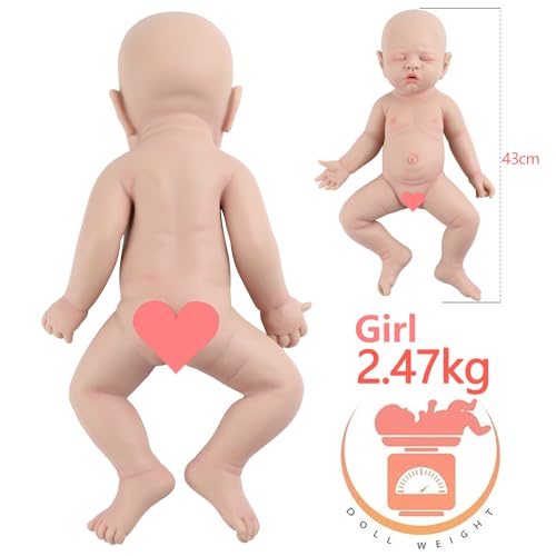 IVITA Ganzkörper Silikon Reborn Baby Puppe Mit Offenem Mund - Neugeborene Zwillinge Babypuppe, Weich, Kann Schnuller Fressen - Mädchen – Bild 6