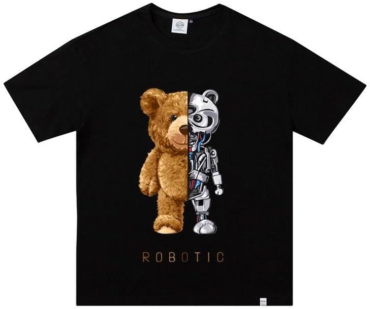 GenericMen t-Shirt Cotton Bear Design New 2023 t Shirts for Men Black t Shirt