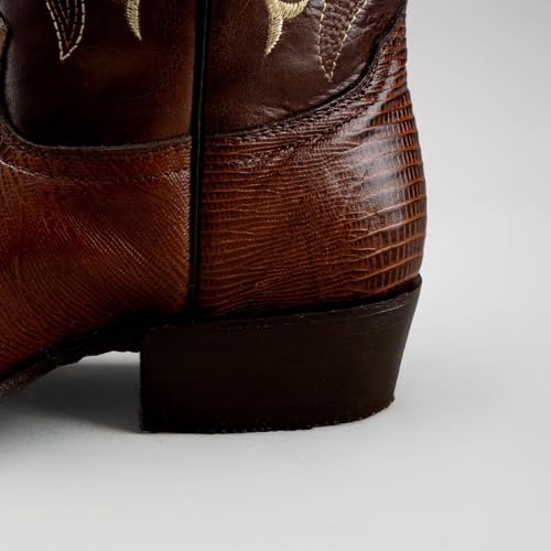 Joe Boots 913 Exotic Lizard Leather Print Classic J Toe Embroider Shaft Leather Outsole, 1.5" Heel With Rubber Cap4