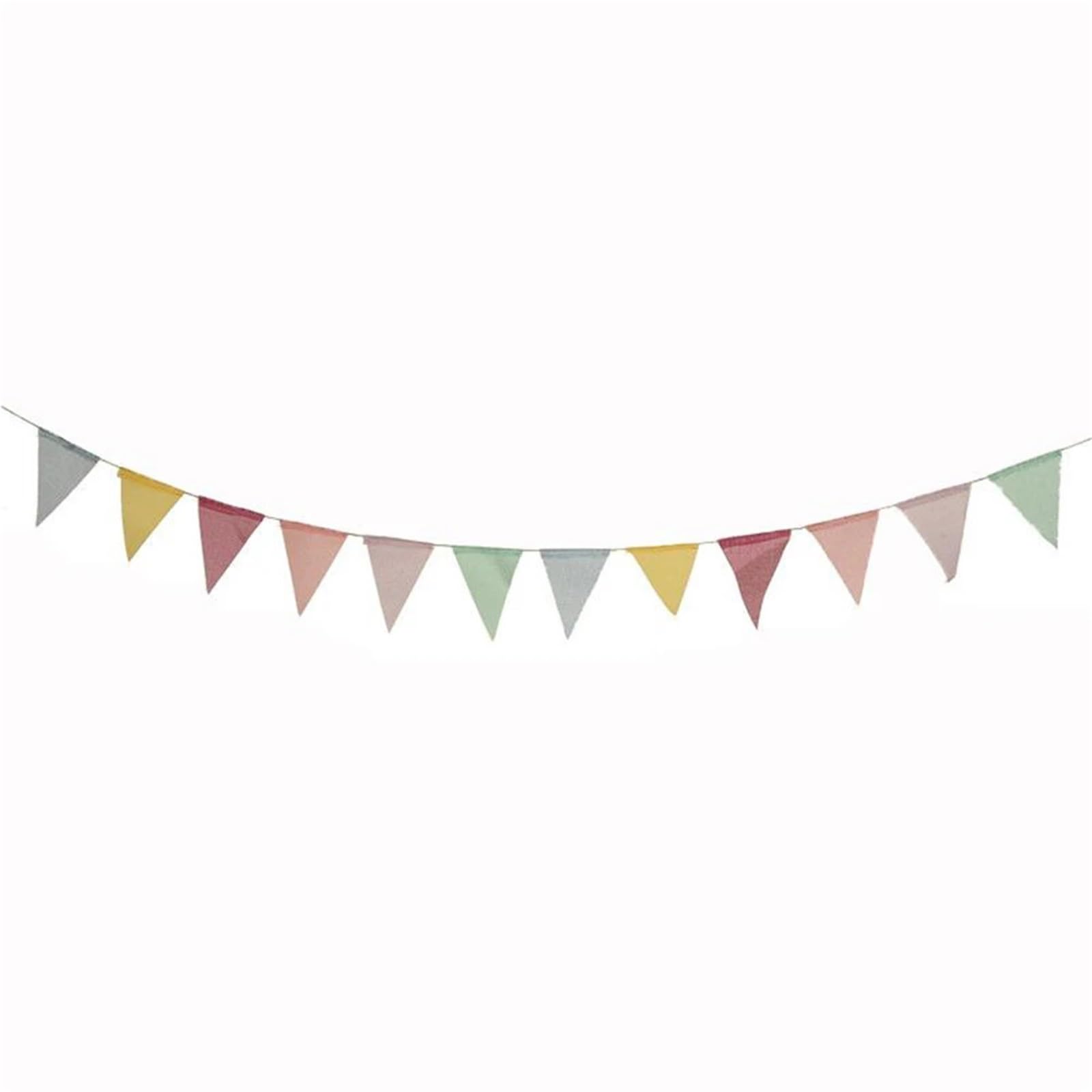 Wimpelkette, 10 Stück, 4 m, 12 Flaggen, bunt, Leinen, Wimpelkette, Banner, Geburtstag, Hochzeit, Weihnachten, Party, Dekoration, Wimpelkette zum Aufhängen
