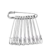 YGSAT 24 Stück 4 Zoll (10cm) Extragroß Sicherheitsnadel Heavy Duty Sicherheitsnadel für Decken, Röcke, Kilts, Gestricktes Gewebe, Handwerk/Silbern
