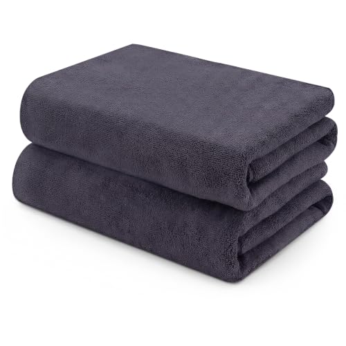 Image of saerryor 2 Pack 400GSM Microfibre Hair Drying Salon Towel 50x100 cm