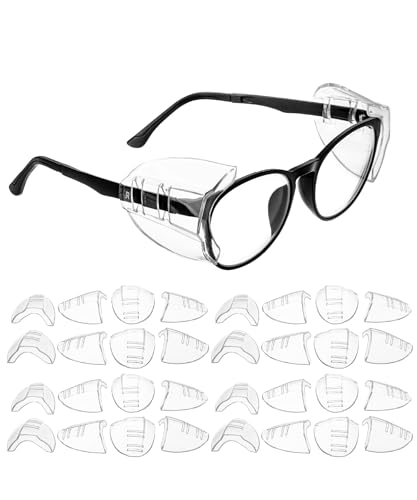 UNCO- Safety Side Shields for Glasses, 32 pcs, Clear Eyeglass Side Shields for Prescription Glasses, Soft, Flexible and Skin Friendly