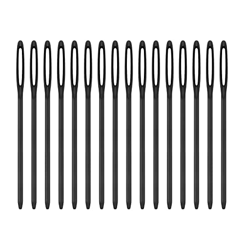 16Pcs Large-Eye Blunt Needles, 7Cm/2.75Inch Yarn Knitting Needles Tapestry Sewing Needles Wool Hand Metal Sewing Knitting Needles For Crochet Projects (Black) #TOP18