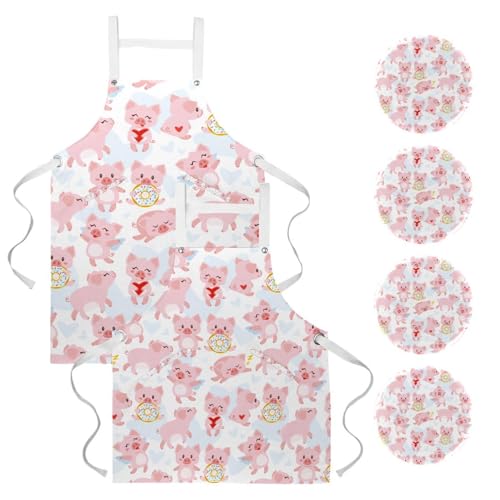 Tablier de serveuse pour cuisine et pâtisserie lot de 2 avec broches