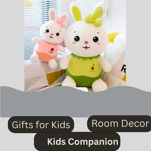 Image of Soft Green Rabbit Bunny with Bow Stuffed Toys Animal Figure Teddy Bear for Girls, Kids, Birthday Gift, Car Hanging, Home Decor - 35 cm