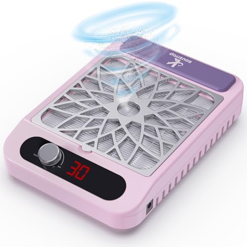 Nail Dust Collector for Nail Techs, Compact & Quiet nail vacuum dust collector with Reusable Filter, Powerful Nail Fan Nail Tech must Haves for Gel Polish, Pedicures, Salon & Home Use, purple