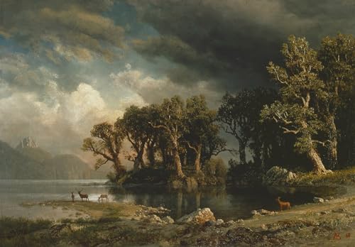 Tableaux l'orage qui vient d'Albert Bierstadt - Décoration de Bureau Élégante 60x90cm