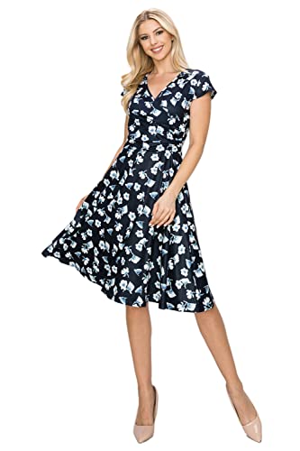 Women's V-Neck Skater Dress2