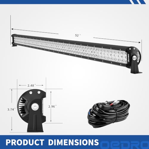 Image of OEDRO 54 Inch LED Light Bar 818W Tri-Row Spot Flood Combo