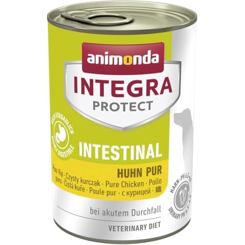 GranataPet Liebling's Mahlzeit Kalb & Lamm, Nassfutter für Hunde, Hundefutter ohne Getreide & ohne Zuckerzusätze, Alleinfuttermittel, 6 x 400 g 3 animonda Integra Protect Hunde Intestinal, Diät Hundefutter, Nassfutter bei Durchfall oder Erbrechen, Huhn Pur, 6 x 400 g