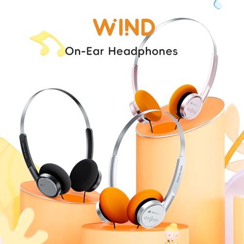 Image of FiiO Snowsky Wind 3.5mm ON-Ear Headphones for Recording Gaming with Microphone, 40mm Diaphragms Driver,HiFi Sound (Silver)